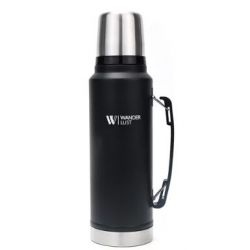 Termo Wanderlust Acero Con Manija 1.3 Litros Negro