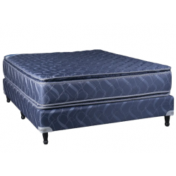 Conjunto Resorte 1,40 Espejo De Luna Maxiking Con Doble Pillow Top