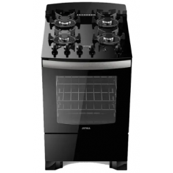 Cocina Atma Ccm056n Negra Vitro 56