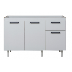 Bajo Mesada 1,20 Turin + Mesada Inox Ricchezze Blanco